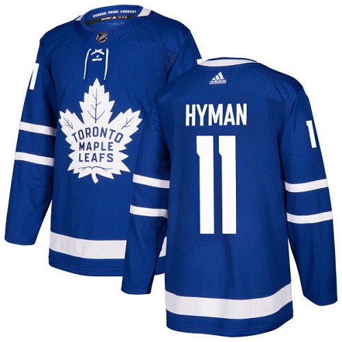Adidas Maple Leafs #11 Zach Hyman Blue Home Authentic Stitched NHL Jersey